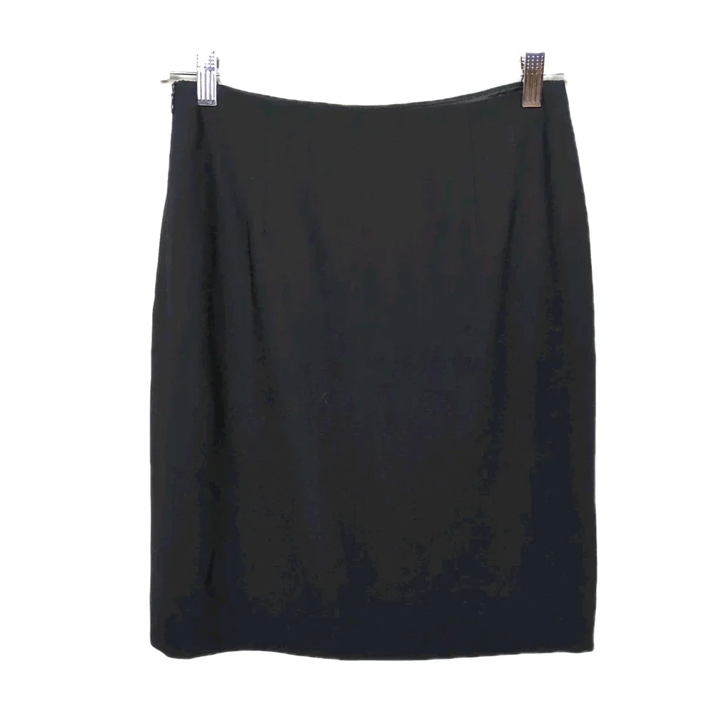 MOSCHINO Cheap and Chic Black Wool Blend Pencil Skirt Lined Women's US 6